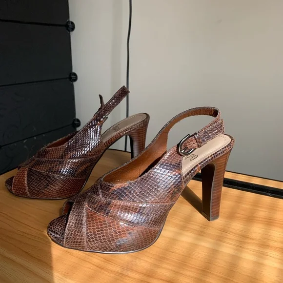 Brown snake pattern shoes - Picture 2 of 4